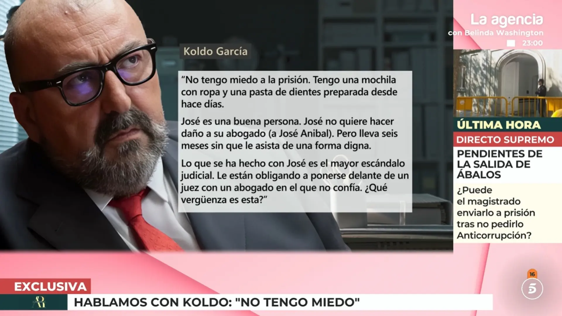 Koldo García: "No tengo miedo a la prisión. Tengo una mochila con ropa y una pasta de dientes preparada"