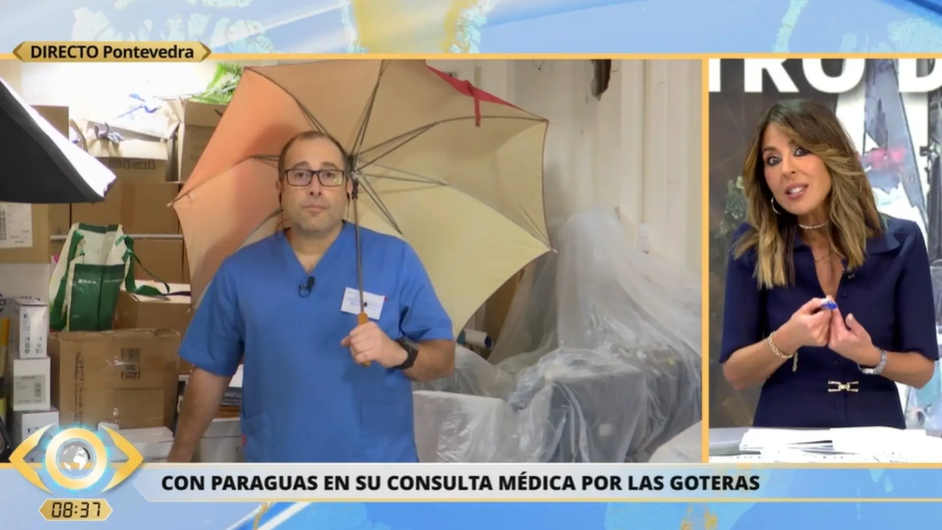 Un médico, obligado a atender con paraguas a sus pacientes: "Hay goteras desde 2018 porque los vecinos no reparan las tuberías"