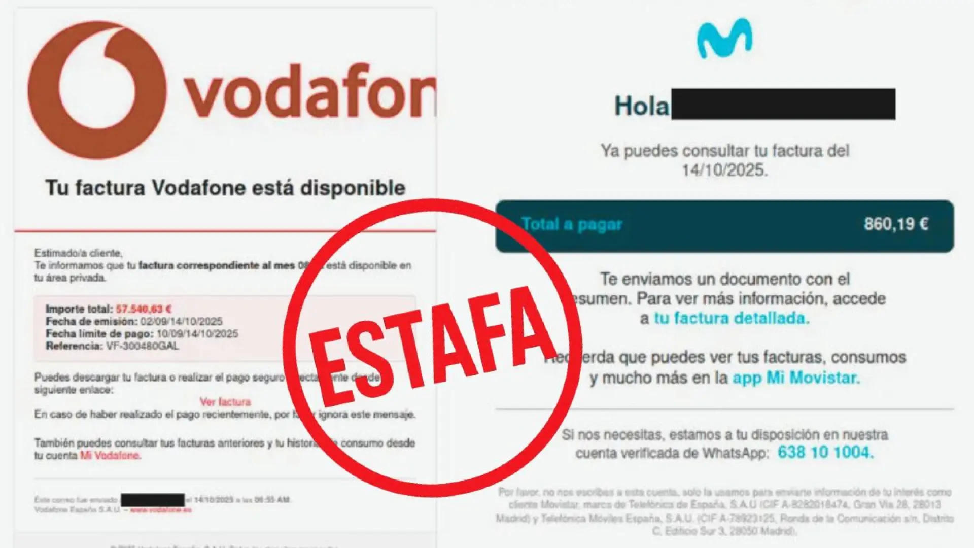 Desconfía si te llega un supuesto correo de Iberdrola, Movistar o Vodafone: están en pleno auge de estafas