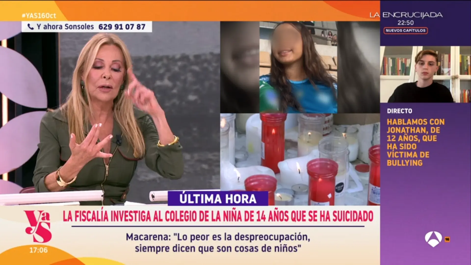 Ana Obregón arremete contra la Fiscalía por el caso de la niña de 14 años que se suicidó tras sufrir 'bullying': "Me hierve la sangre"
