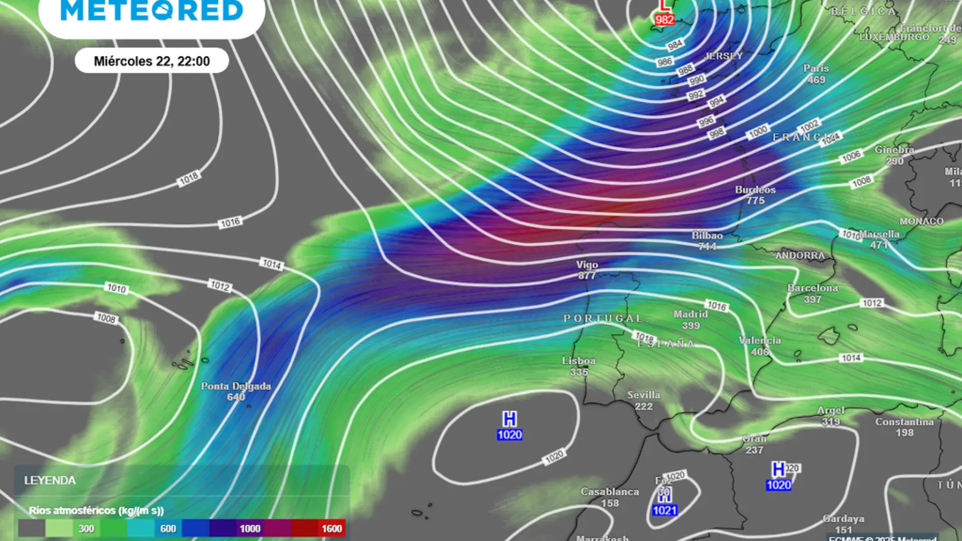 Arranca una semana pasada por agua: Galicia y el norte, bajo alertas por varios "ríos atmosféricos"