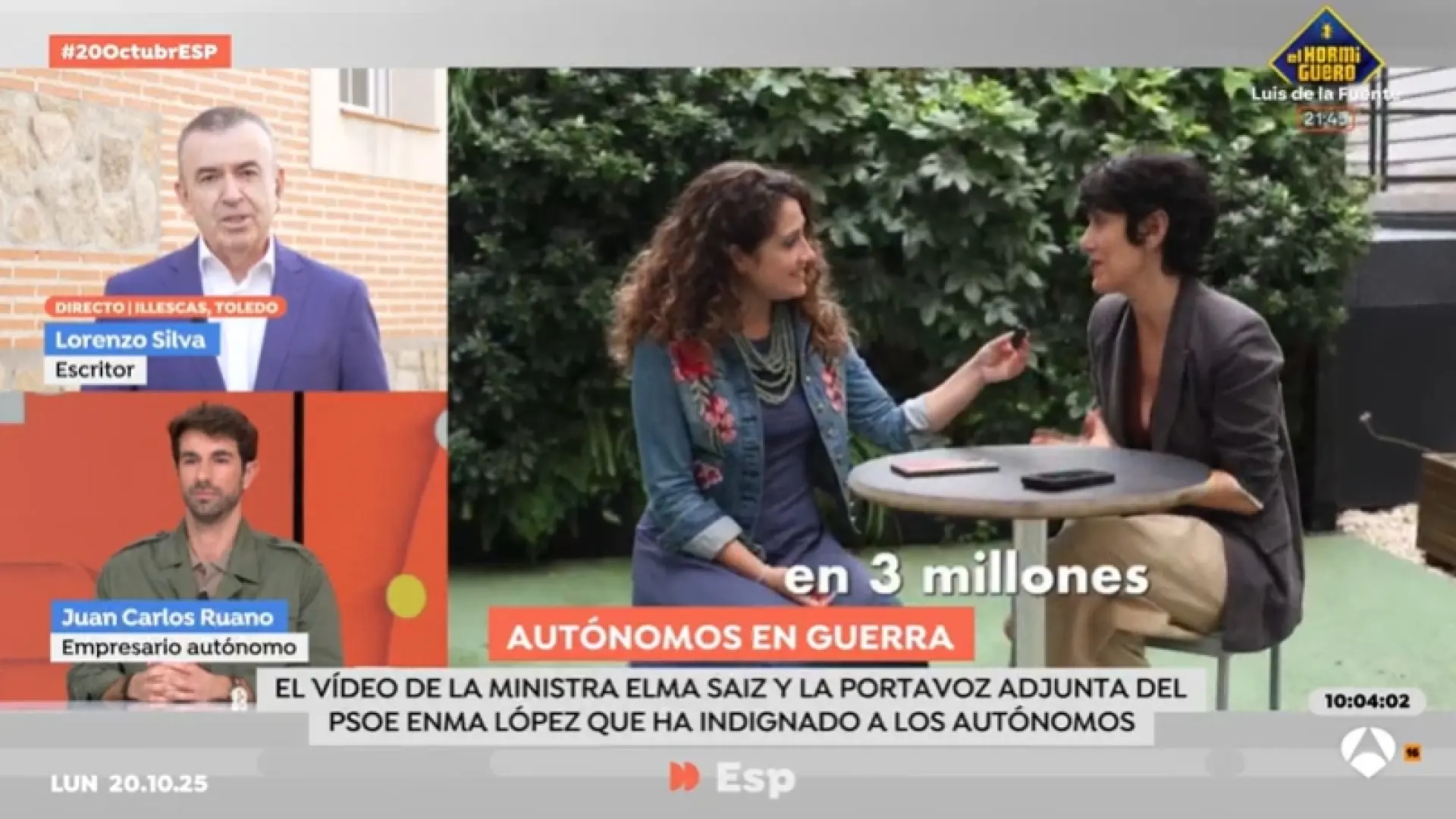 El escritor Lorenzo Silva: "Se usa a los autónomos para cuadrar las cuentas. Cada vez hay más obligaciones y menos derechos"