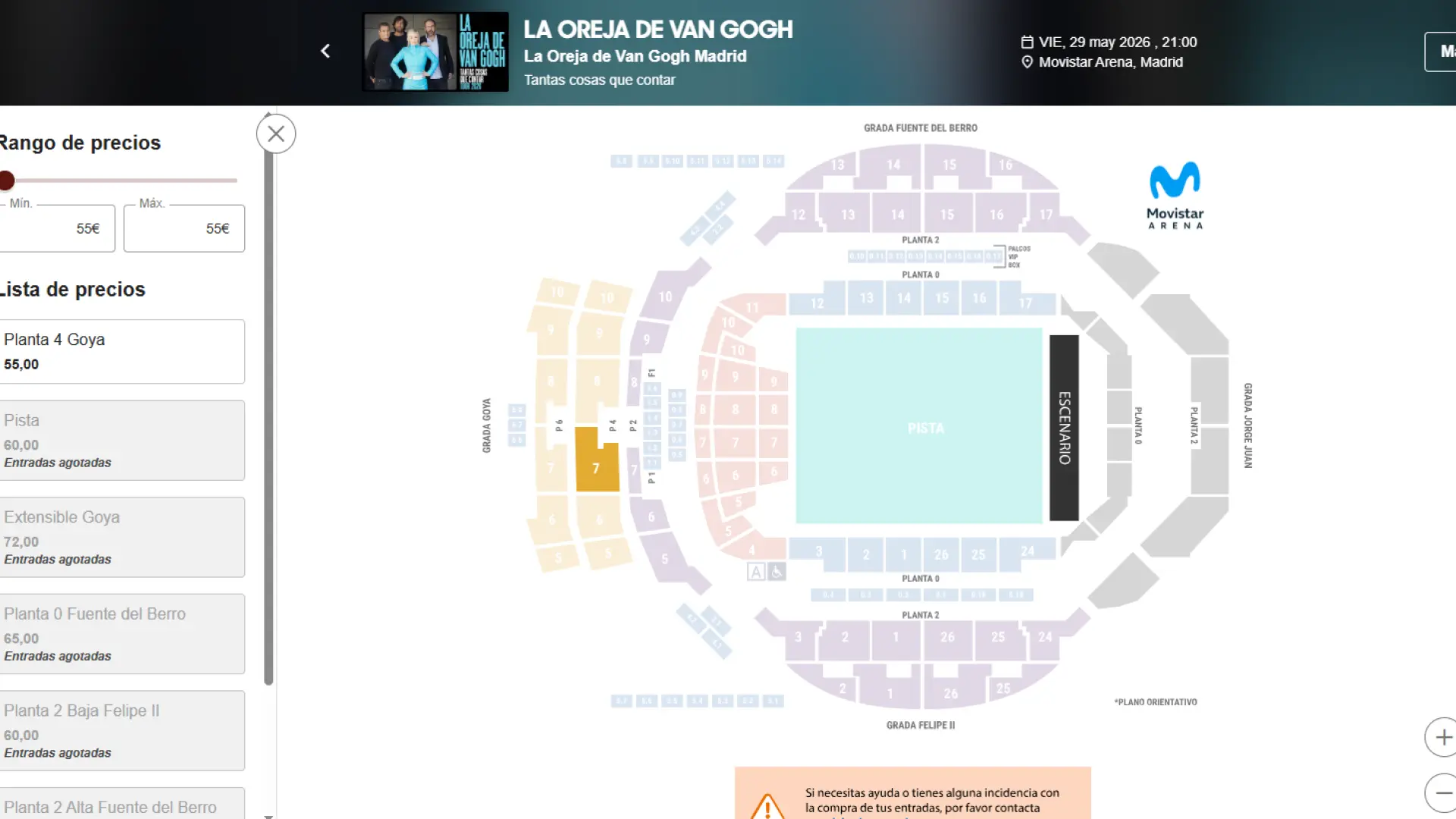 Estos son los precios de las entradas para La Oreja de Van Gogh: de 45 a 290 euros