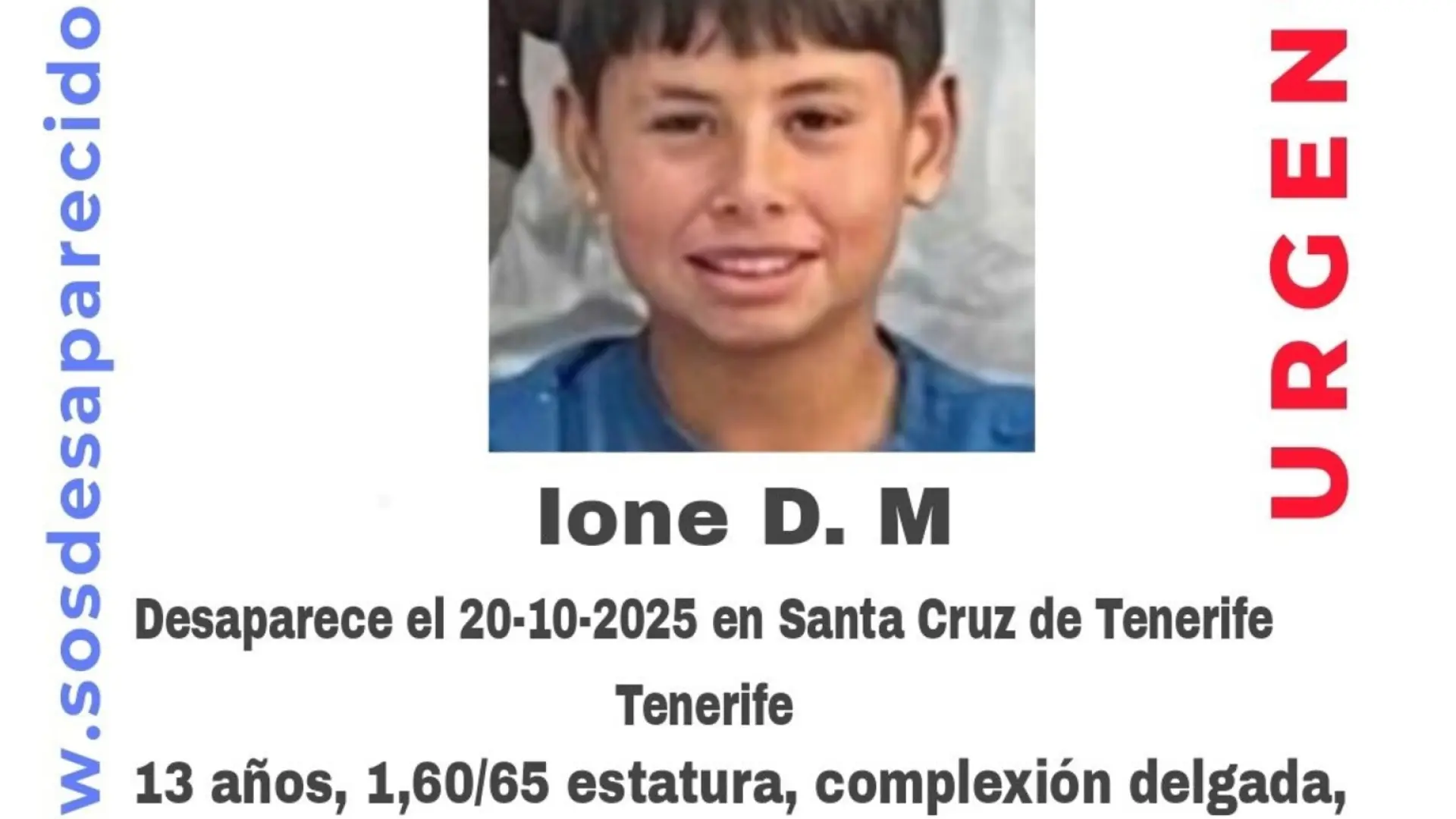 Buscan a Ione, un menor de 13 años desaparecido en Santa Cruz de Tenerife