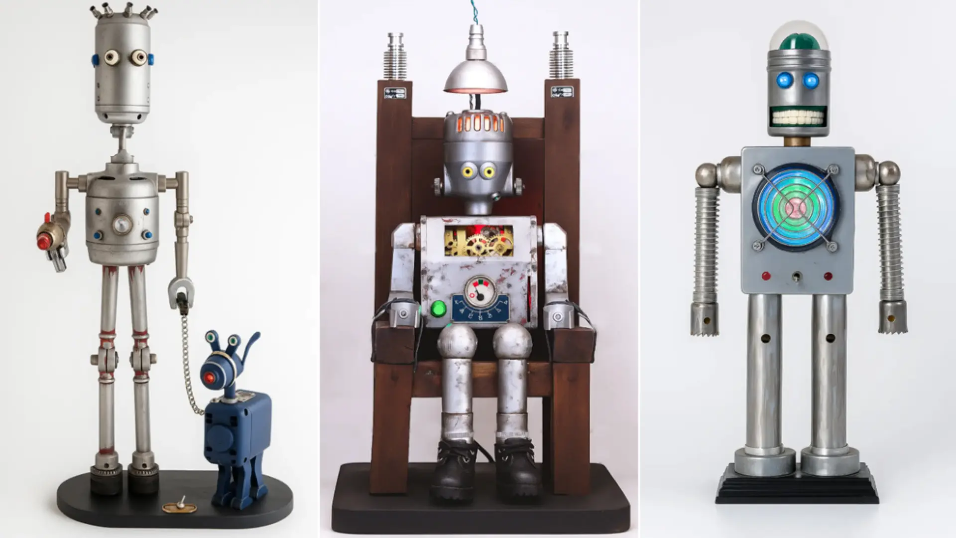 Robots retrofuturistas, el arte 'chatarrero' de Andrés Guardia