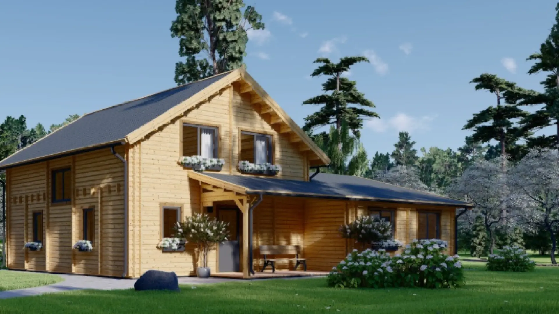 La casa prefabricada de 180 metros cuadrados con dos plantas y terraza que puedes comprar por menos de 60.000 euros