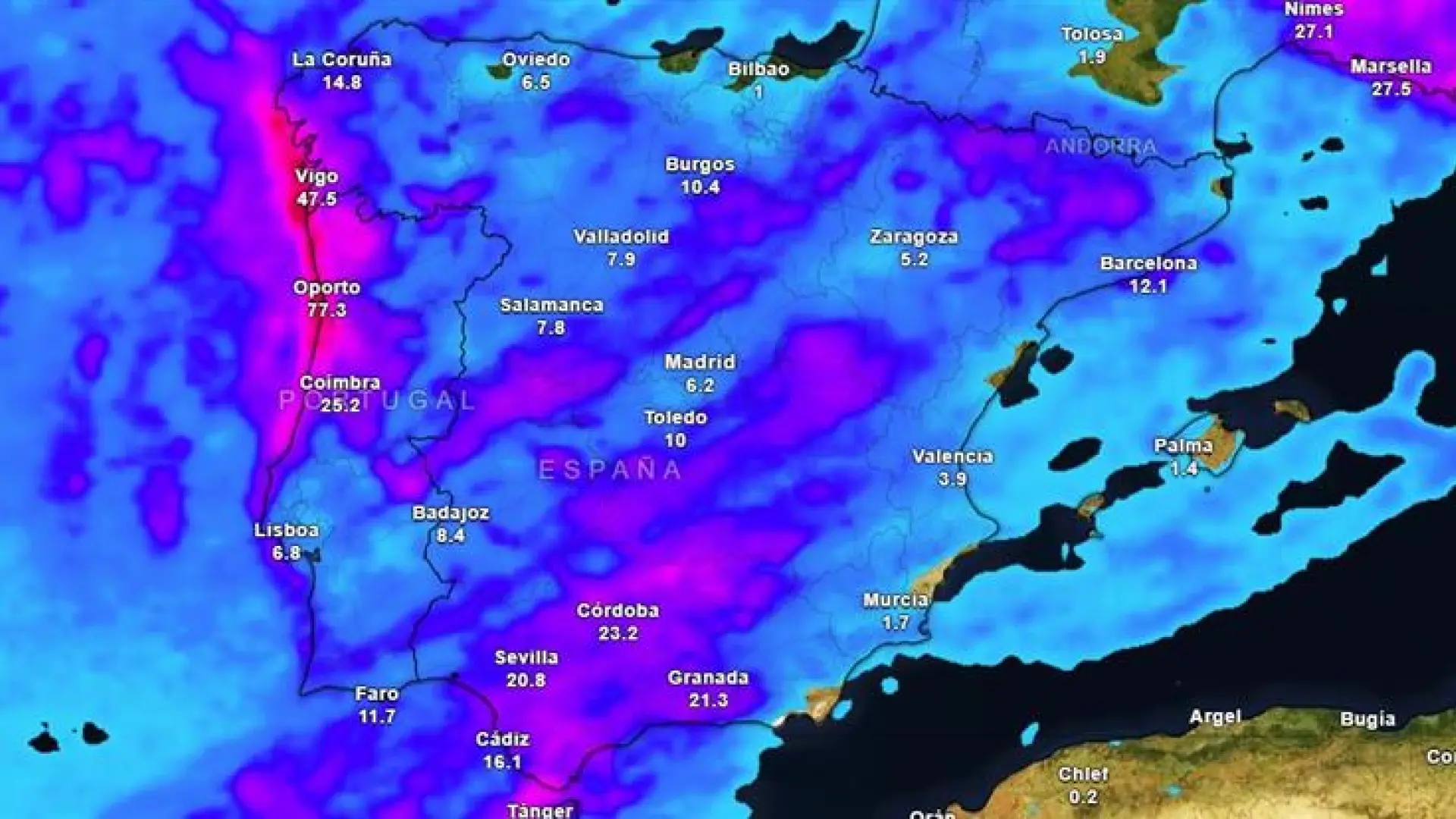 La borrasca Claudia trae más lluvias a casi toda España en las próximas horas: estas son las zonas que esperan más agua