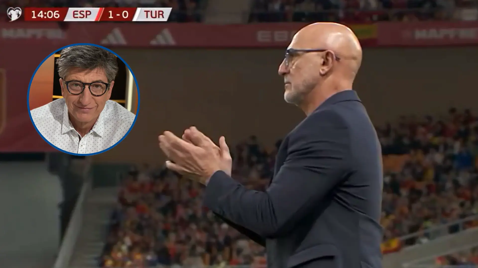 El lapsus viral de Juan Carlos Rivero con Luis de la Fuente en pleno España – Turquía: «Aplaude Iñaki Sáez»