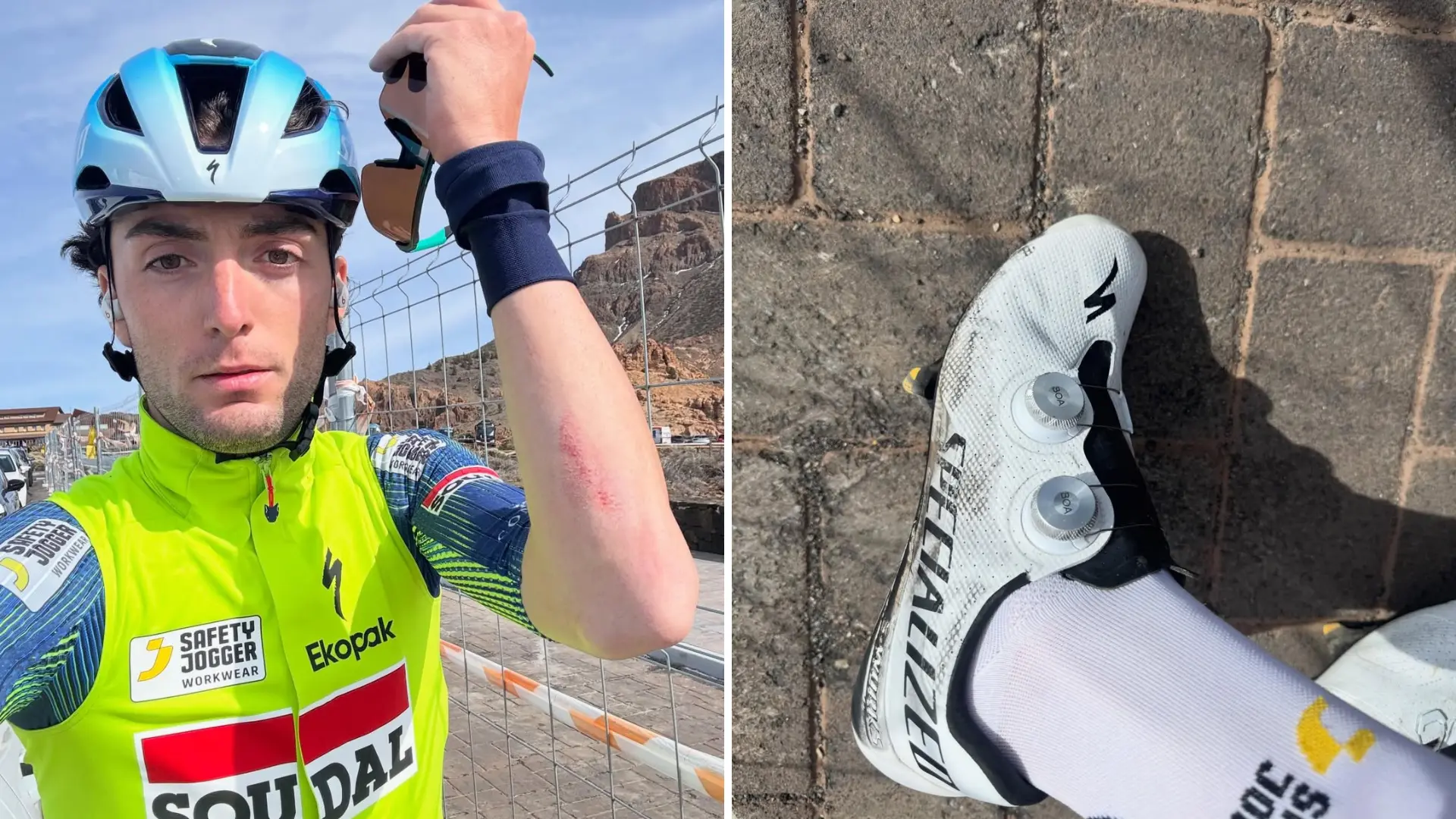 Un conductor atropella al ciclista Gianmarco Garofoli mientras entrenaba en Tenerife y se da a la fuga: «Escapó dejándome allí»