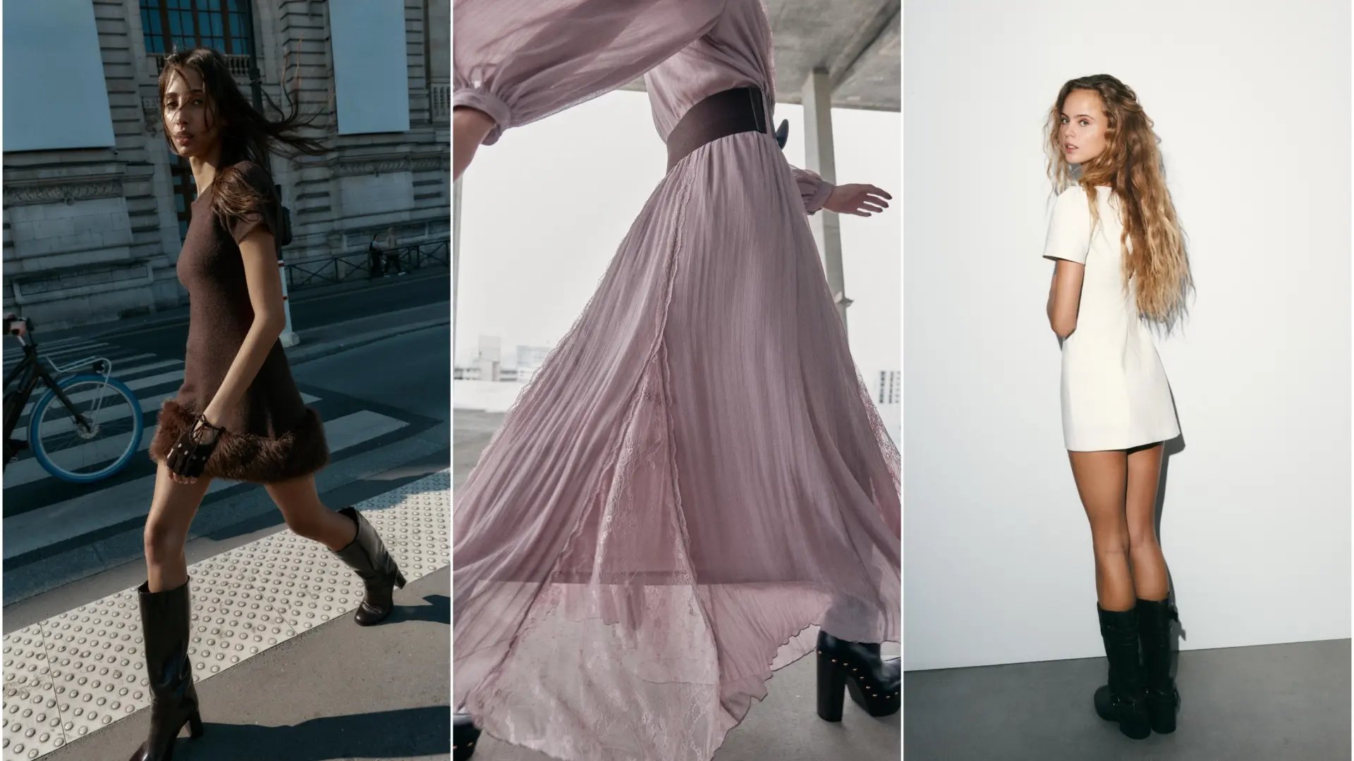 Los mejores vestidos de Zara para llevar con botas y elevar tu estilo este invierno