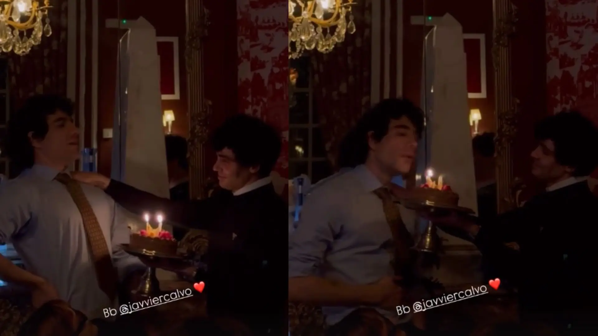 Sale a la luz el vídeo del cariñoso gesto de Javier Ambrossi a Javier Calvo en la celebración de su cumpleaños