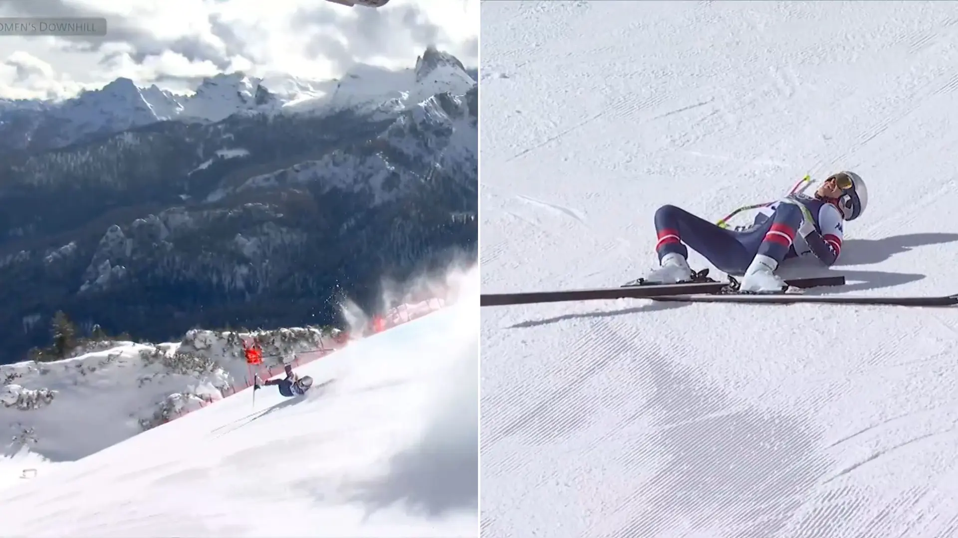 Brutal caída de Lindsey Vonn días después de romperse la rodilla: desgarradores gritos de dolor y evacuada en helicóptero