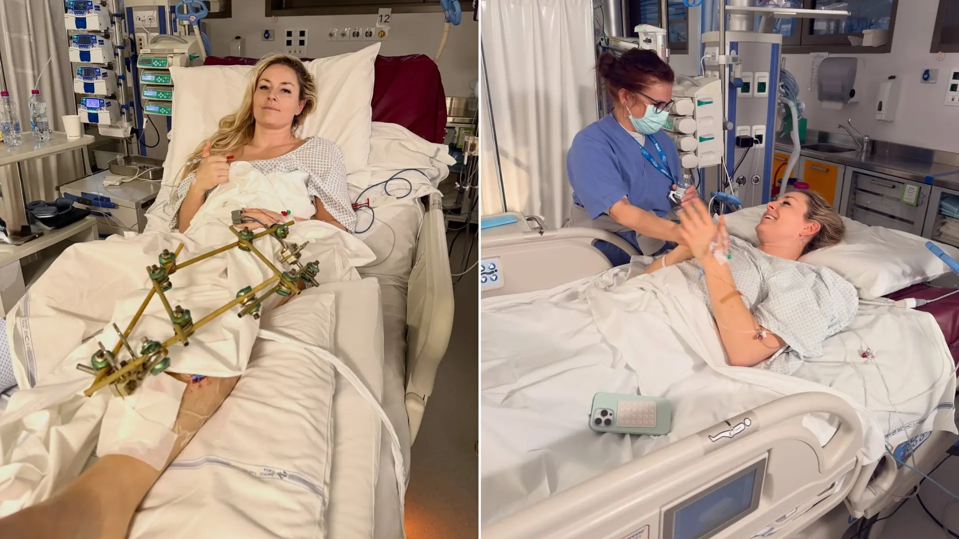 Primera imagen de Lindsey Vonn desde el hospital tras su brutal caída en los Juegos: "El éxito hoy tiene un significado diferente"