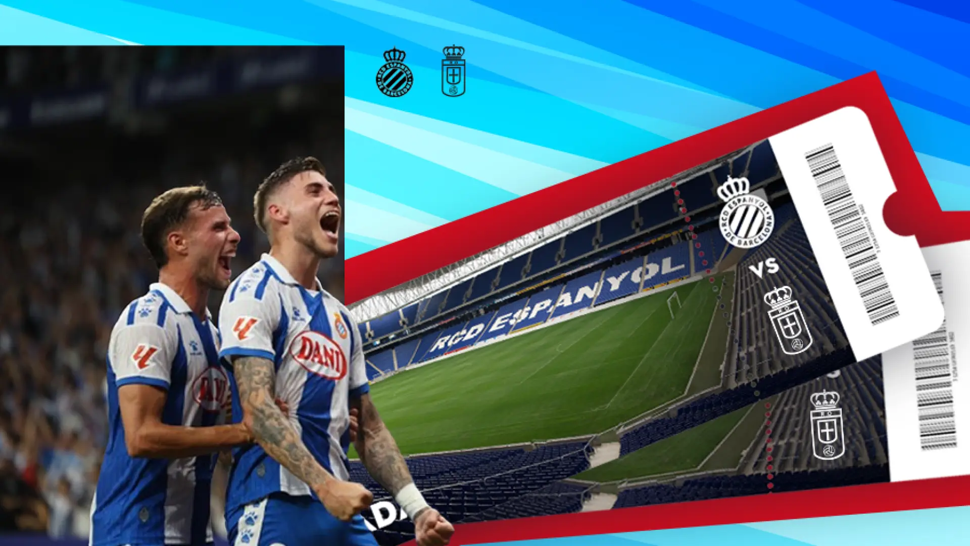 ¡Participa en el sorteo para ganar dos entradas para ver al RCD Espanyol ante el Real Oviedo en el RCDE Stadium!