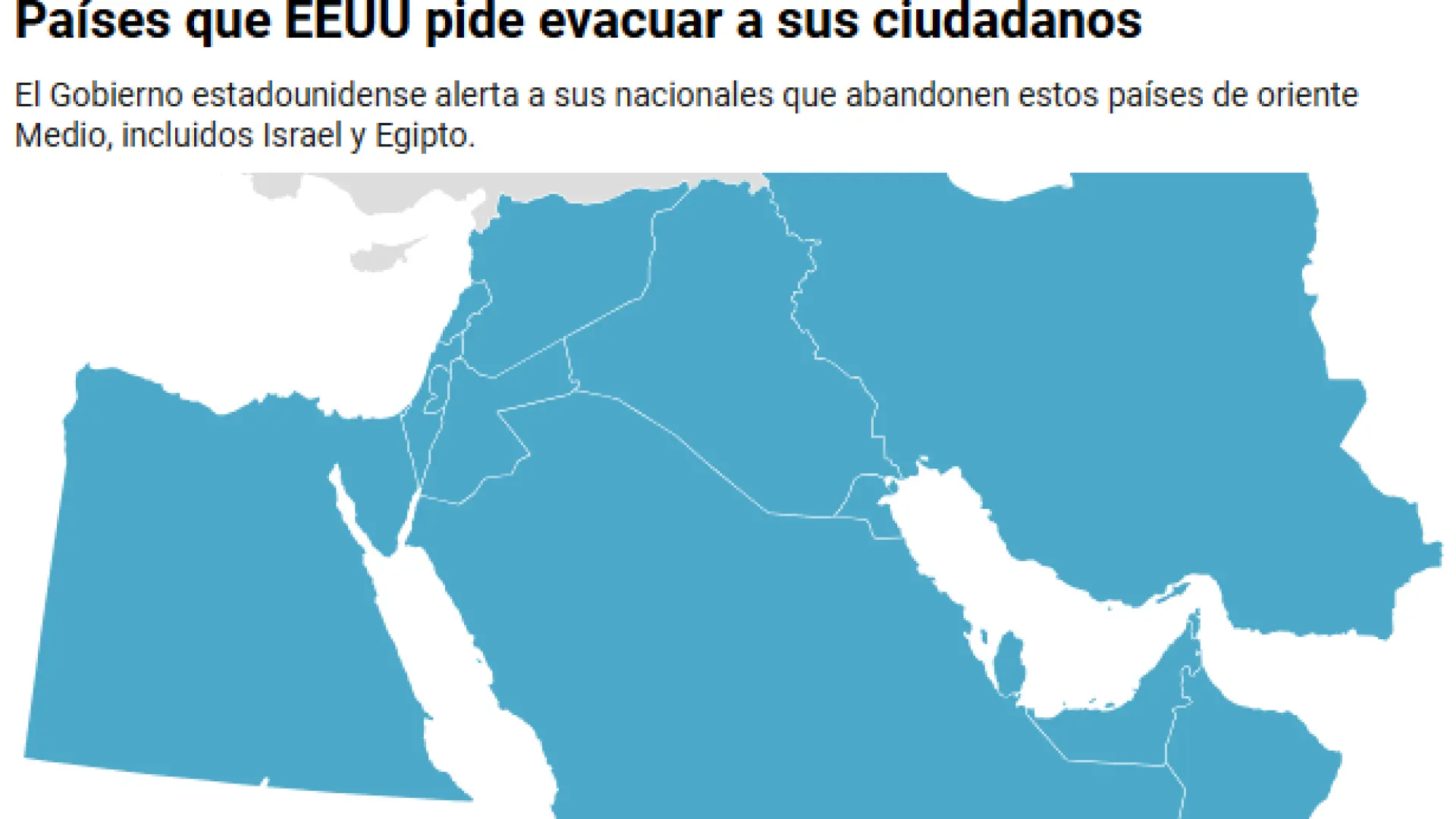 "Salgan ahora": Estados Unidos pide a sus ciudadanos que abandonen urgentemente hasta 15 países de Oriente Próximo
