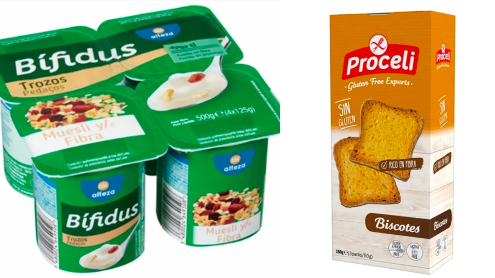 La Aesan emite dos alertas alimentarias por la presencia de almendras no etiquetadas en yogures y de leche en unos biscotes