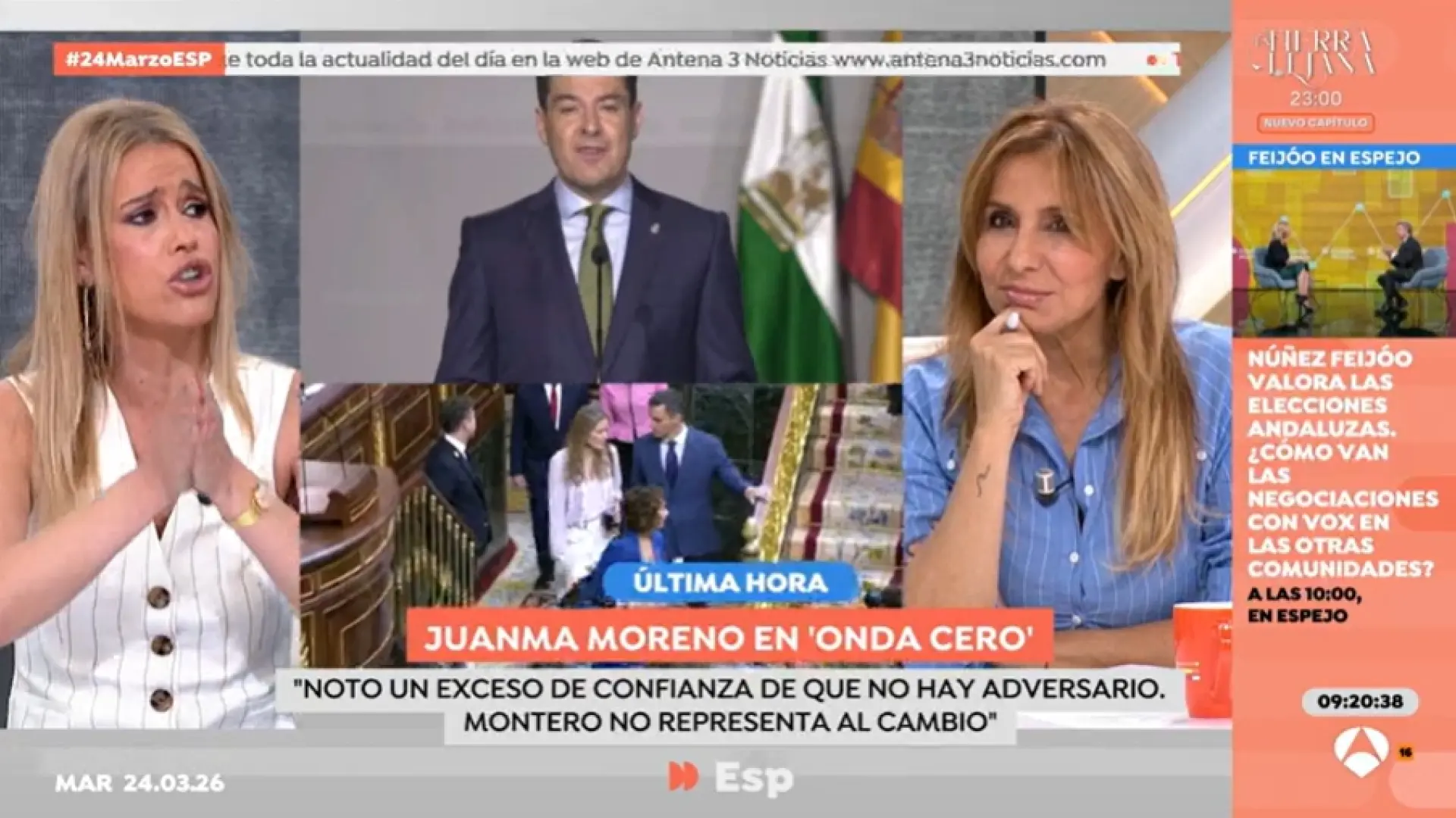 
         Tensión entre Afra Blanco y Carmen Morodo: "Si señalas mis opiniones, yo señalo las tuyas" 
    