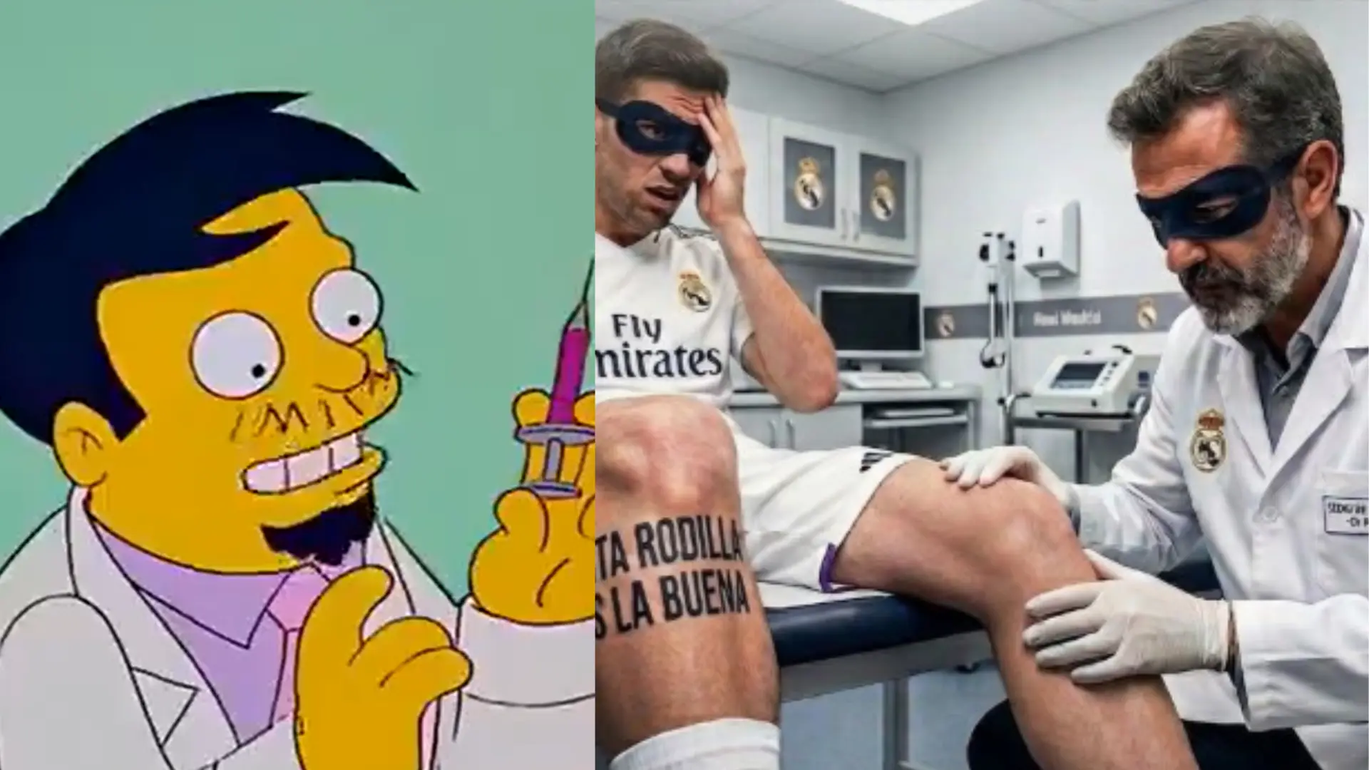 
         Los memes se ceban con el Real Madrid por equivocarse de rodilla en la lesión de Kylian Mbappé 
    