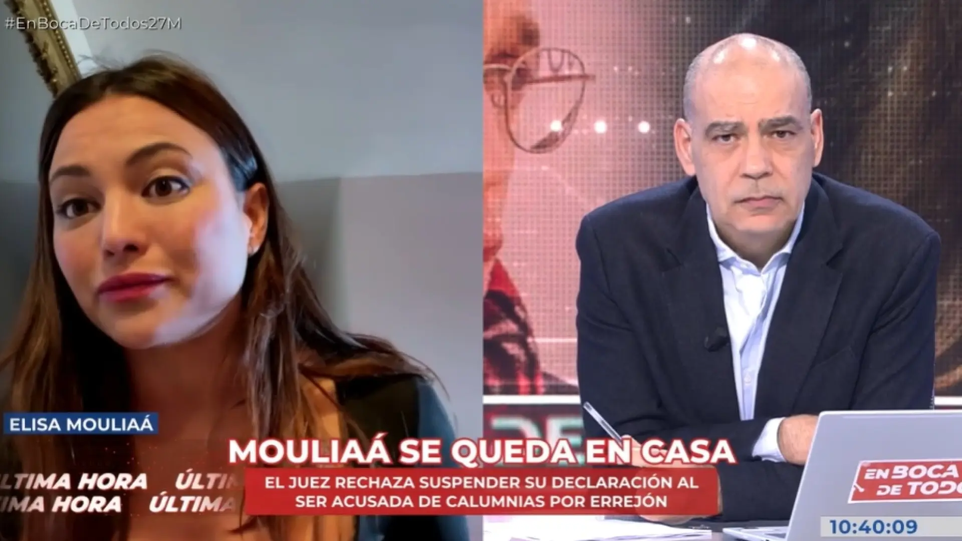 
         Elisa Mouliaá, tras no acudir al juzgado: "Estoy de baja por ansiedad desde febrero. El único que difama es Íñigo Errejón" 
    