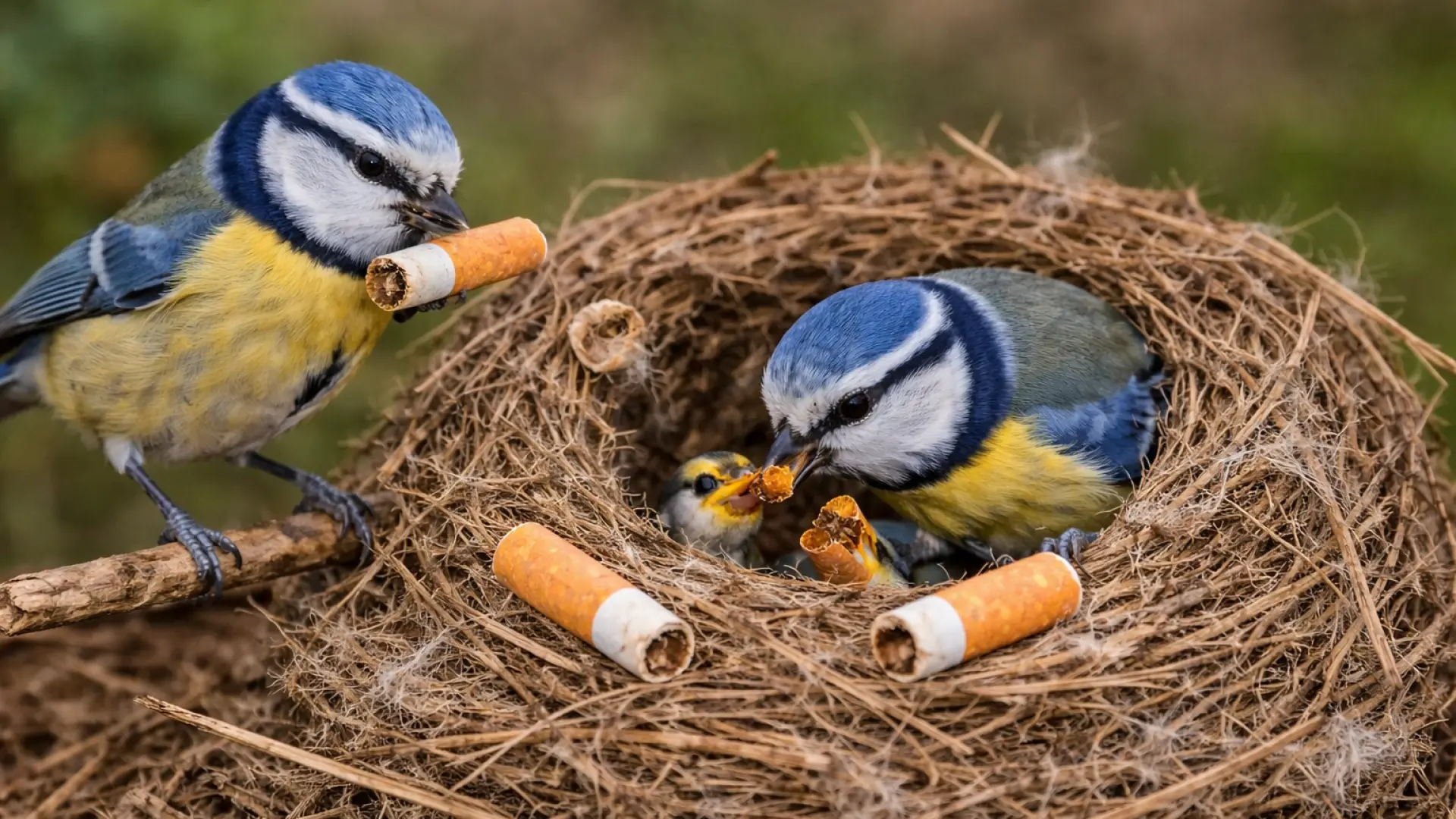 
         Los científicos explican el motivo por el que los pájaros están haciendo nidos con colillas del tabaco 
    