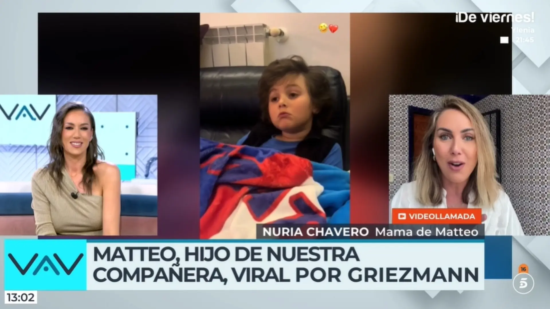 
         El hijo de una reportera, viral por su tristeza ante la marcha de Griezmann del Atlético de Madrid 
    
