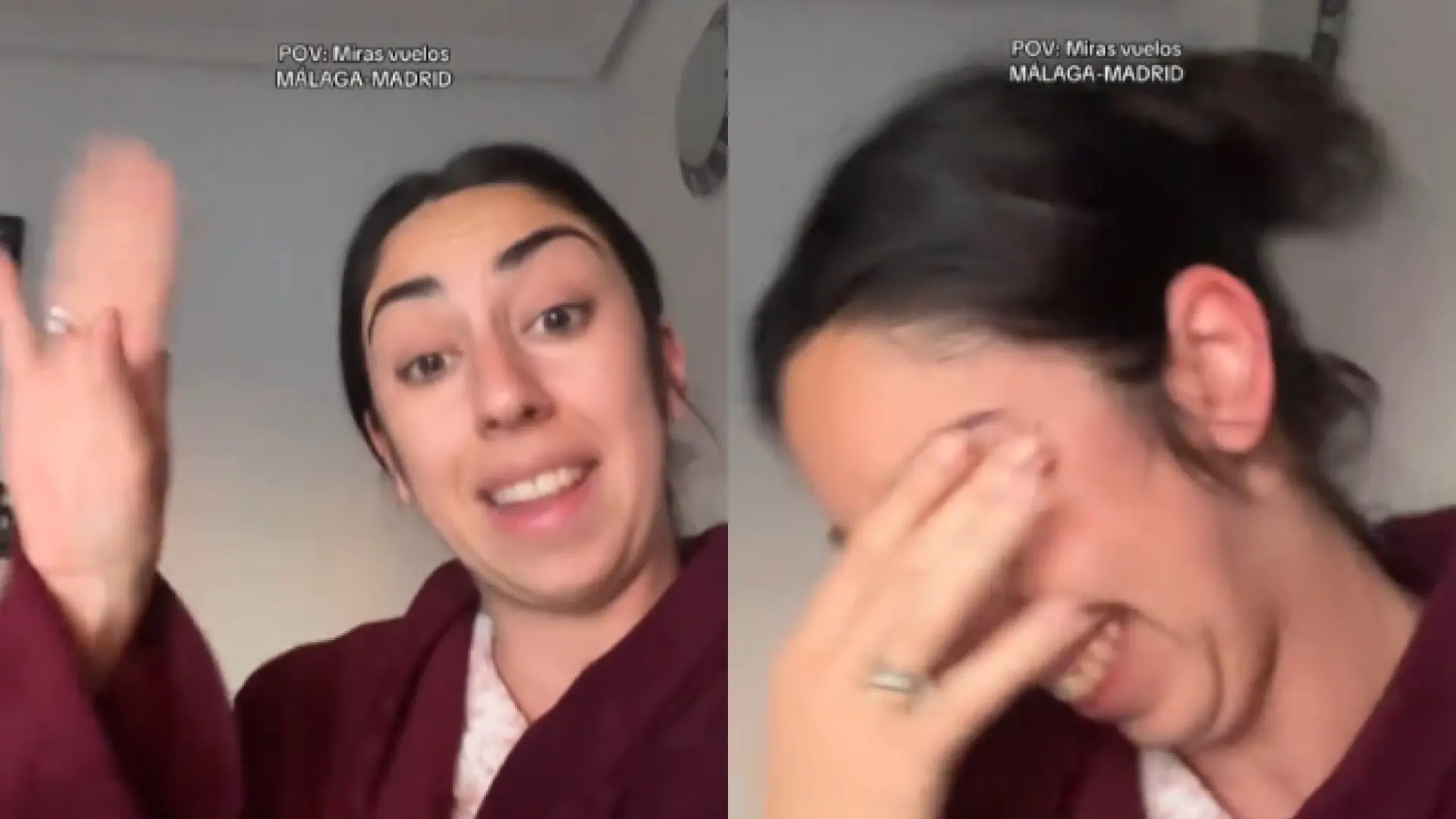 La reacción de una joven al buscar un vuelo Málaga - Madrid: más barato, pero con tres escalas y 49 horas