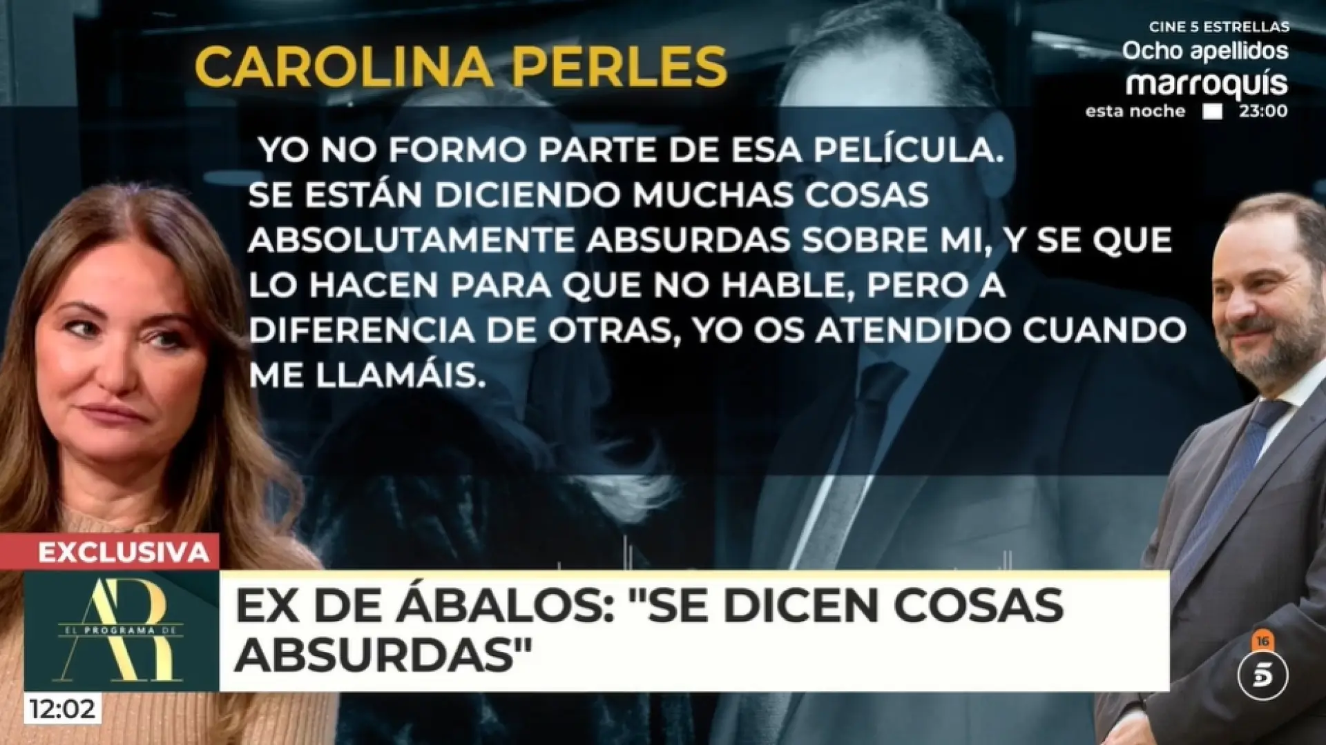 
         Carolina Perles, sobre el posible 'amarre' que habría practicado a Ábalos: "Se dicen cosas absurdas" 
    