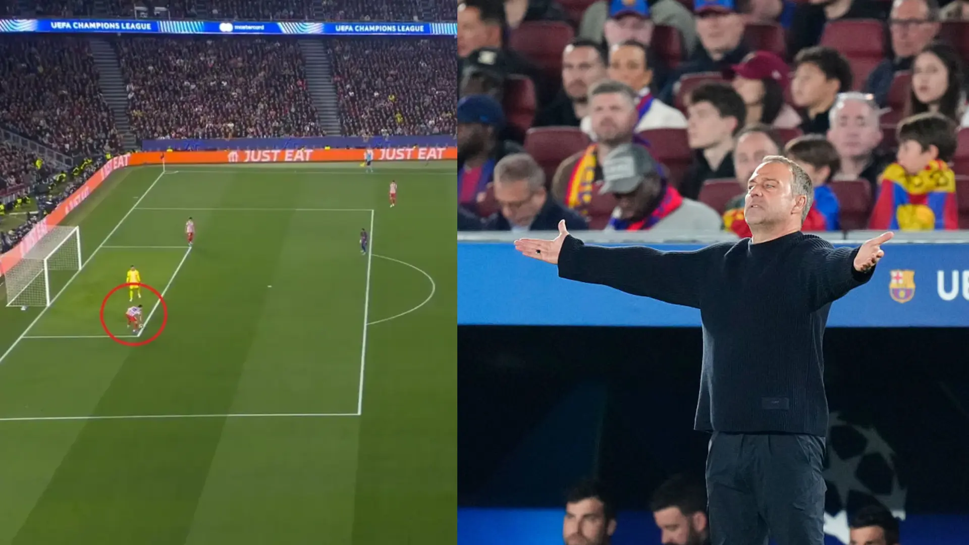 
         Indignación total en el Barça con la posible mano de Pubill: "¡Es de segunda amarilla y penalti!" 
    