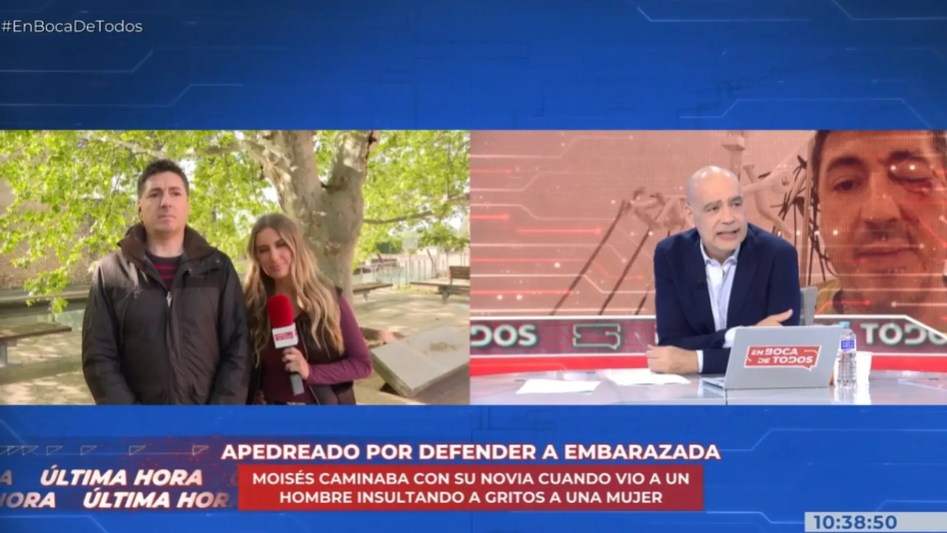 
         Recibe una brutal paliza por defender a una mujer embarazada que estaba siendo agredida "Ella acabó pegando a mi mujer" 
    