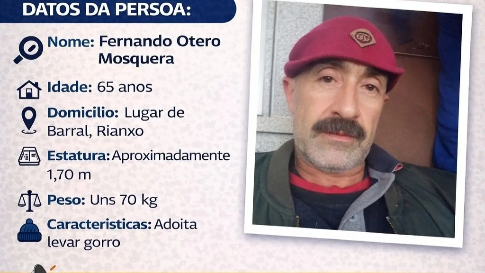 
         Encuentran cerca de su casa al hombre desaparecido desde el martes en Rianxo 
    