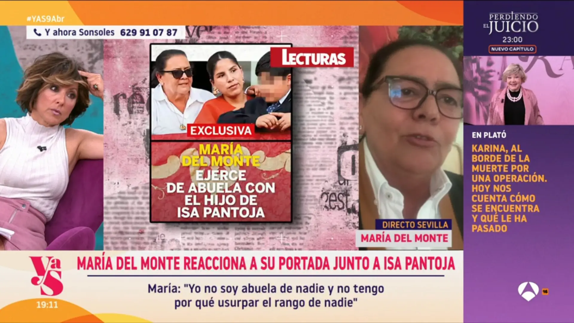 María del Monte, sobre las imágenes con Isa Pantoja y su hijo: "No soy abuela de nadie"