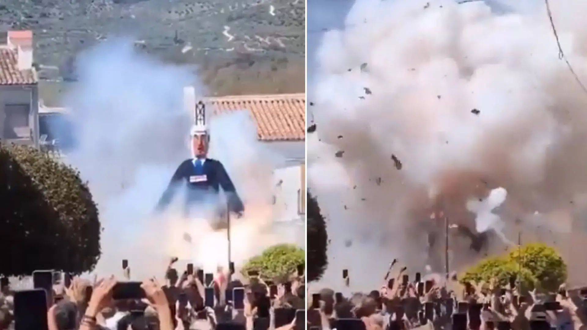 
         Israel convoca a la encargada de negocios española en Tel Aviv por la quema de un muñeco gigante de Netanyahu 
    