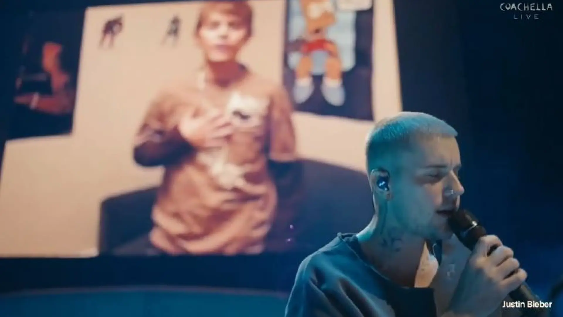 
         Justin Bieber regresa a lo grande en Coachella y acaba cantando 'With you' con su yo de 13 años 
    