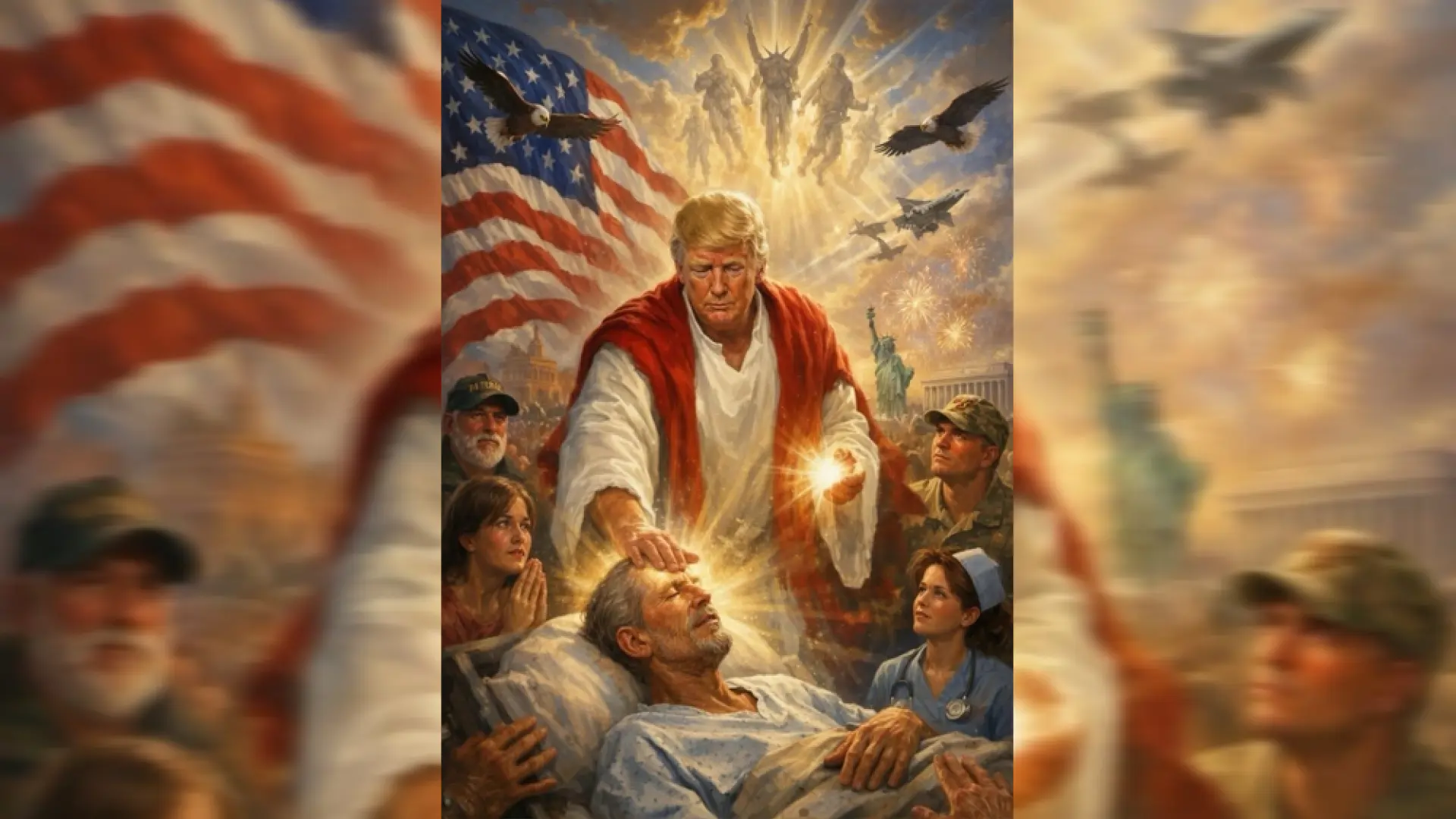 
         Trump publica una imagen con IA en la que se retrata como Jesucristo tras criticar al papa León XIV 
    