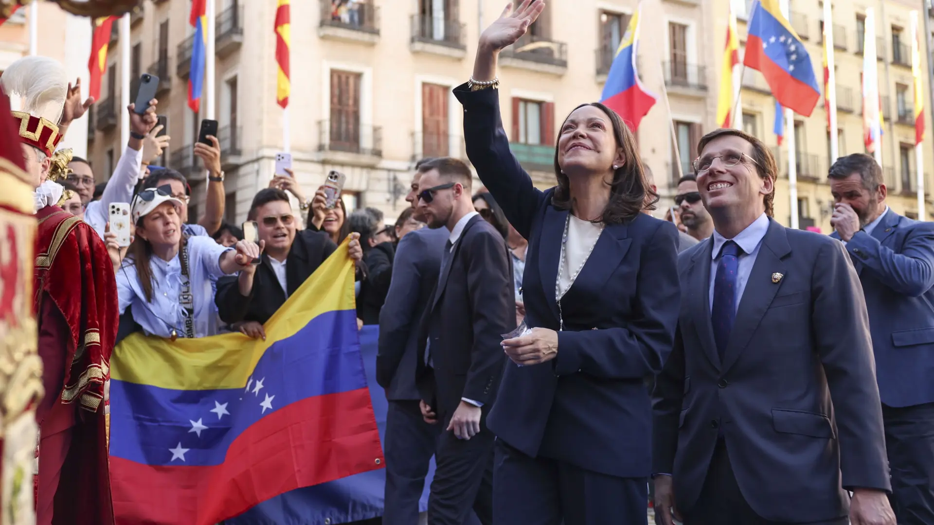 Corina Machado continúa su visita a Madrid: cita con los medios, encuentro con Ayuso y gran manifestación