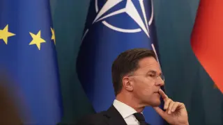 El Secretario General de la OTAN, Mark Rutte, durante su visita a Varsovia.