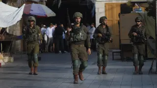 Soldados israelíes en Cisjordania.