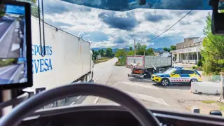 Un control rutinario de camiones de los Mossos d'Esquadra.