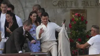 Orlando Bloom en Venecia por la boda de Jeff Bezos y Lauren Sanchez.