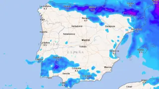 Mapa de las lluvias acumuladas de este viernes