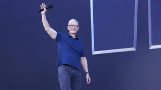 El CEO de Apple, Tim Cook, durante la presentación.