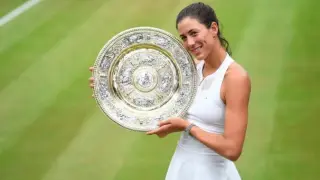 Muguruza, en 2017, cuando fue campeona de Wimbledon