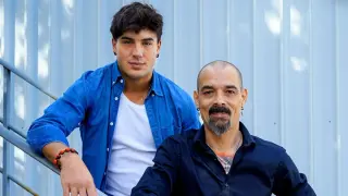 Óscar Casas y Gervasio Deferr en la promoción de 'El gran salto'