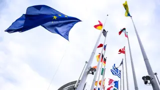 Banderas de la UE y de sus Estados miembros.
