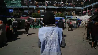 Foto de uno de los campamentos gestionados por UNRWA en Gaza.
