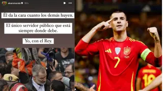 Álvaro Morata apoya a Felipe VI en Instagram.