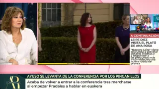 Ana Rosa Quintana comenta la 'espantada' de Isabel Díaz Ayuso.