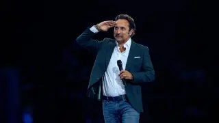 El periodista Iker Jiménez interviene durante la primera jornada del Madrid Economic Forum, en el Palacio de Vistalegre, a 7 de junio de 2025, en Madrid.