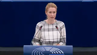 Kaja Kallas, en Estrasburgo.