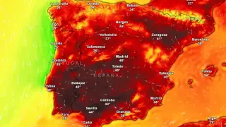 Mapa de temperaturas máximas para este domingo en Madrid.